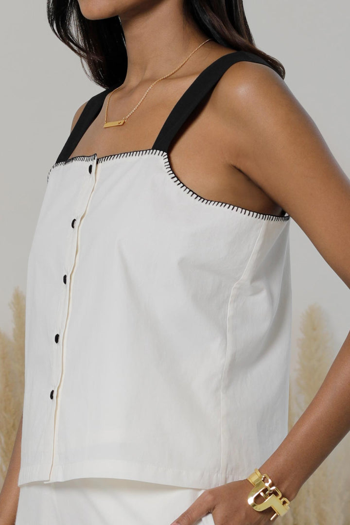 Shiro Kuro Sleeveless Button Down Top