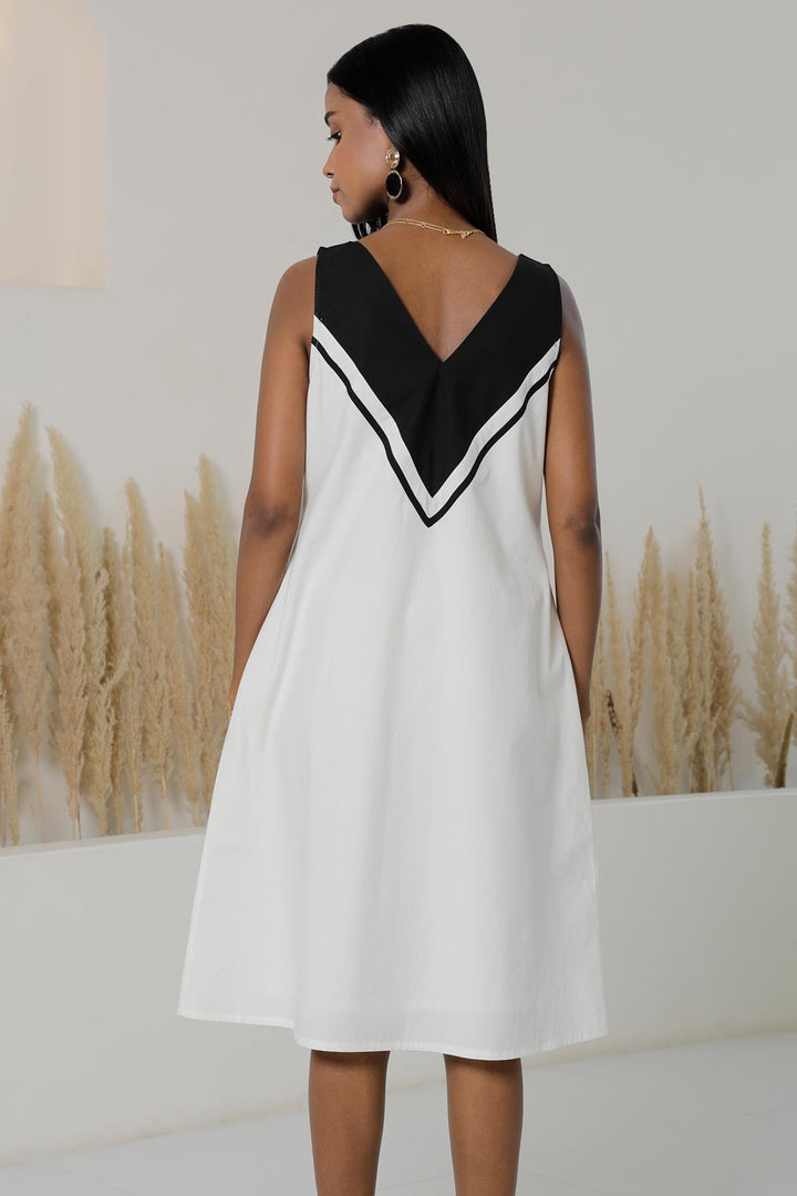 Shiro Kuro V-Neck Colour Block Dress