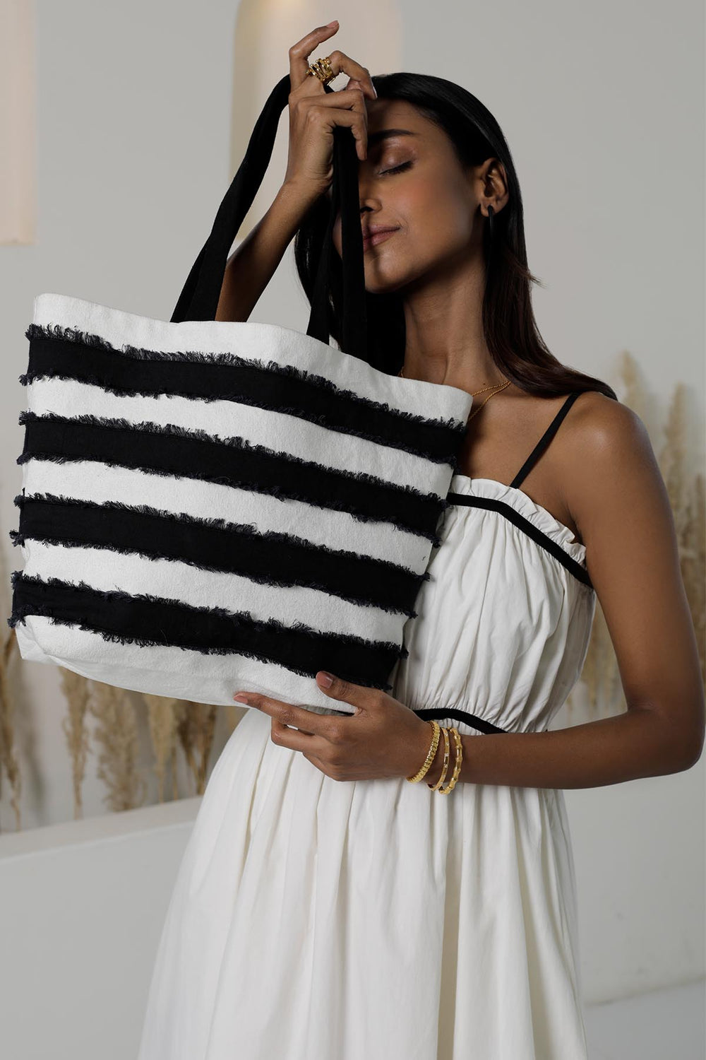 Shiro Kuro Stripe Tote Bag