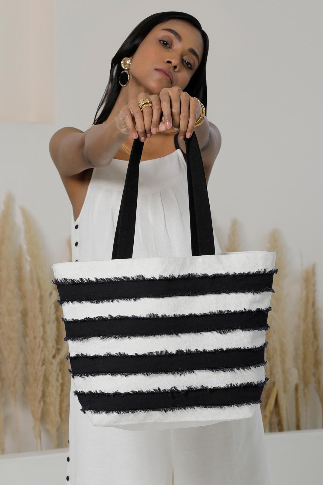 Shiro Kuro Stripe Tote Bag