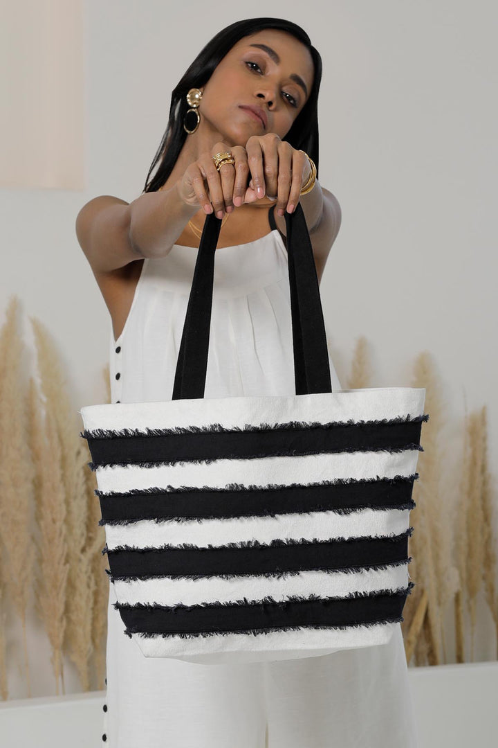 Shiro Kuro Stripe Tote Bag