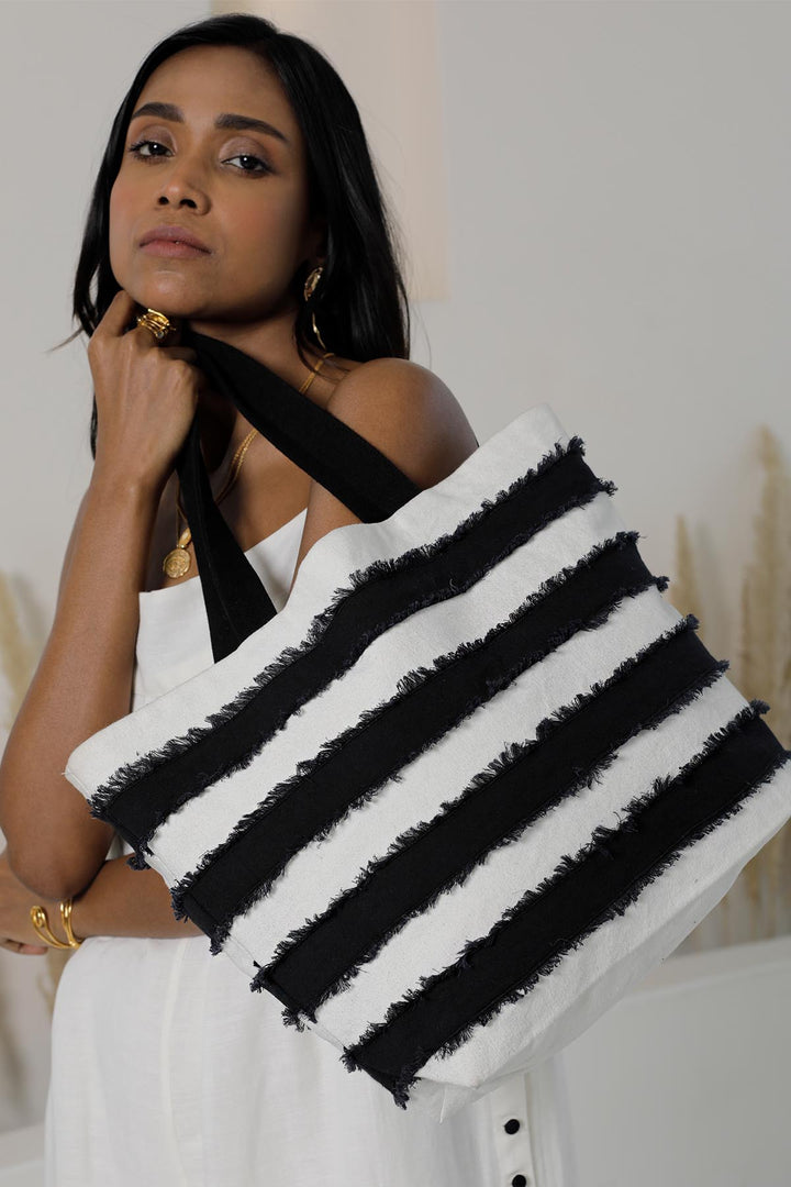 Shiro Kuro Stripe Tote Bag