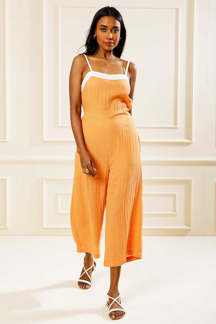 SIENNA CULOTTES JUMPSUIT - ORANGE