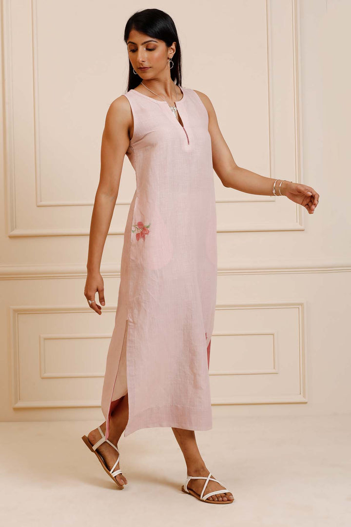 Summer Bougainvillea Printed Long Dress