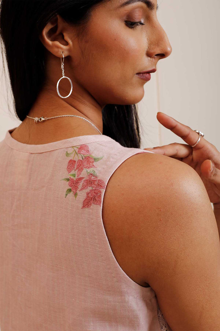 Summer Bougainvillea Printed Long Dress