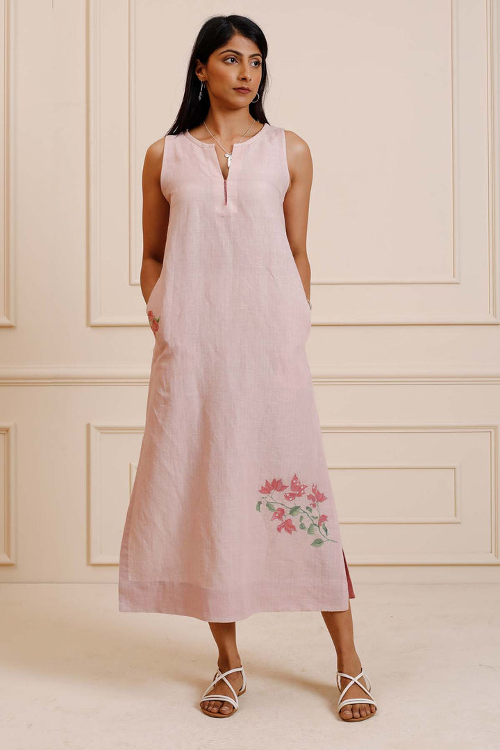 Summer Bougainvillea Printed Long Dress