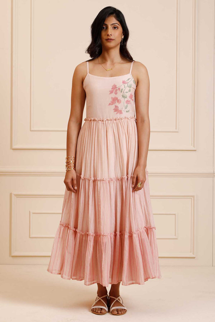 Summer Bougainvillea Tiered Dress