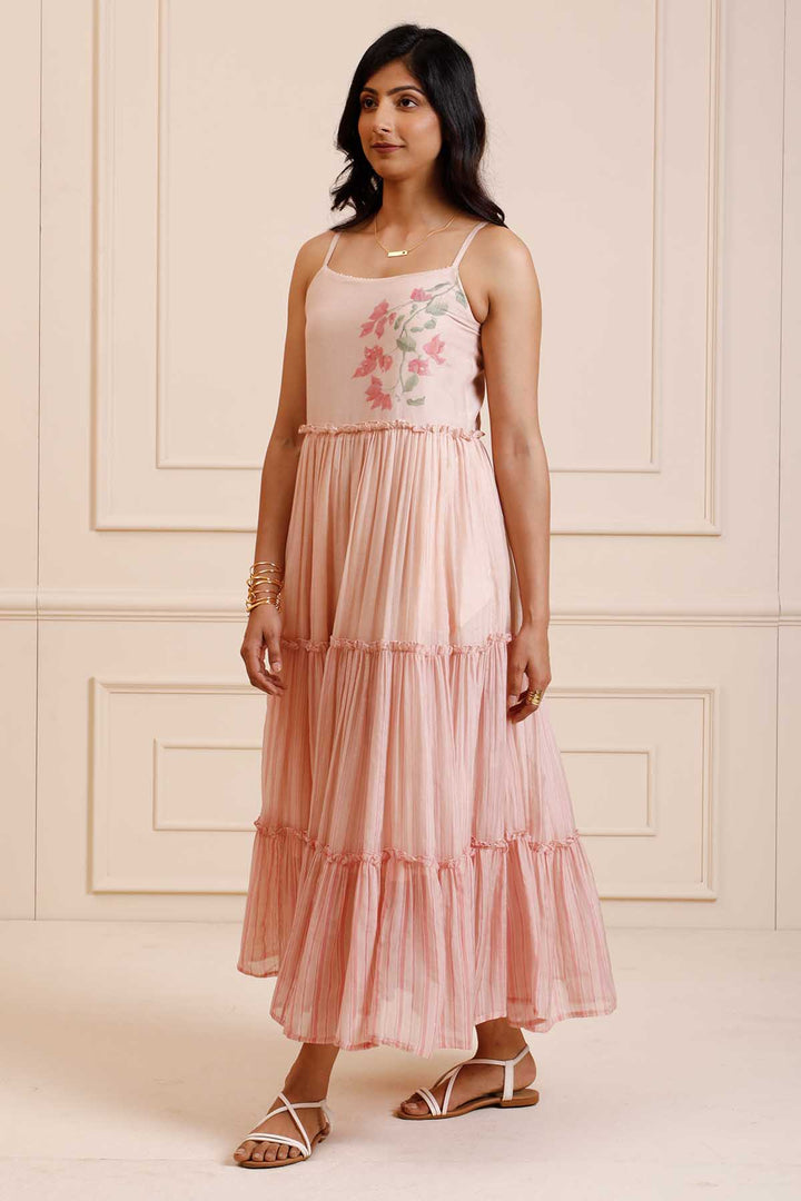 Summer Bougainvillea Tiered Dress