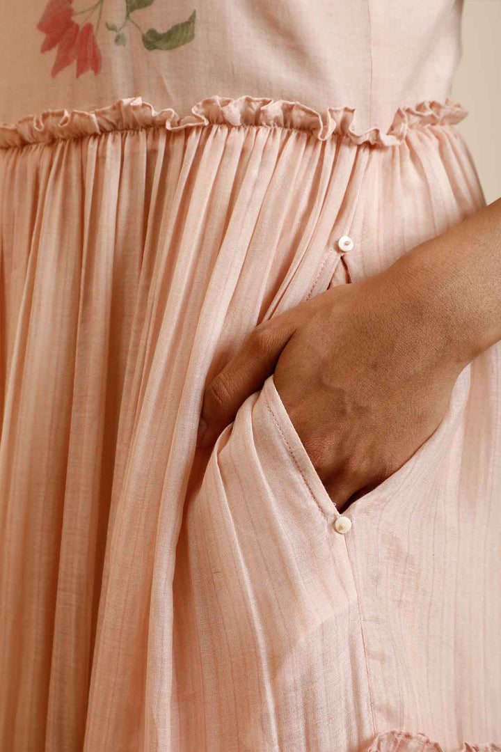 Summer Bougainvillea Tiered Dress