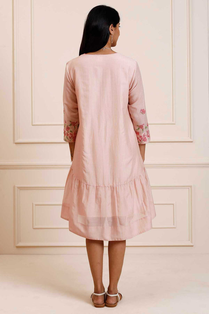 Summer Bougainvillea Stripes Dress