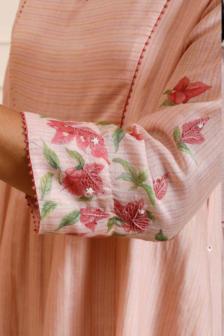 Summer Bougainvillea Stripes Dress