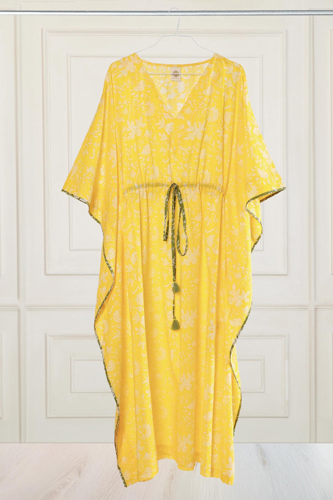 Yellow Sangria Floral Kaftan