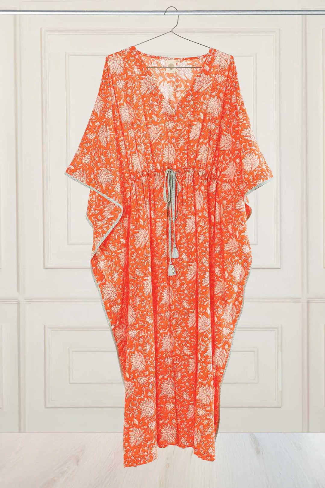 Orange Sangria Floral Kaftan