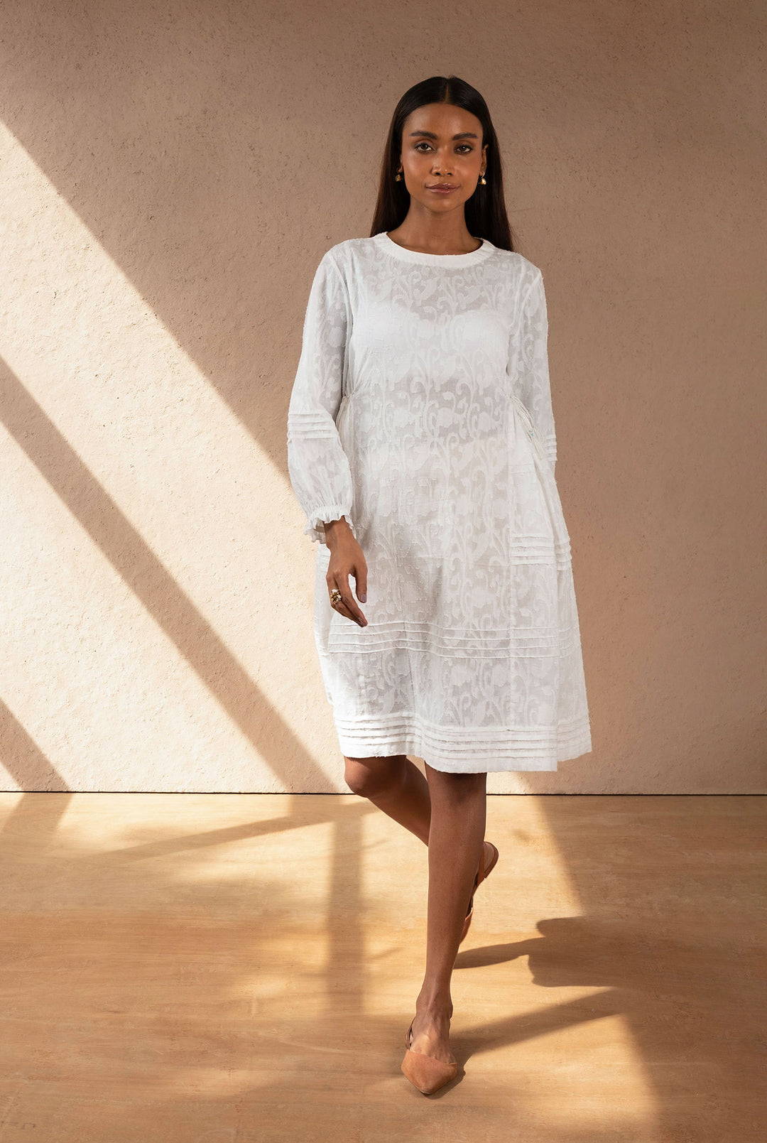 Blanco Drawstring Dress