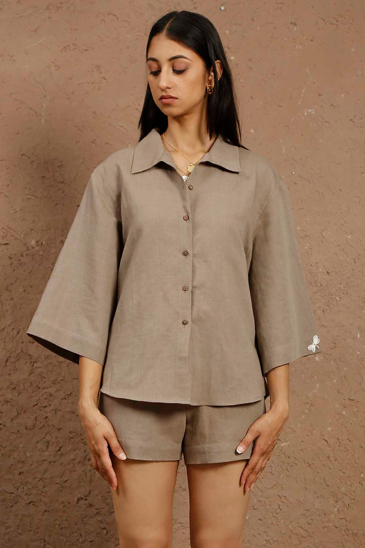 Terra Button Down Boxy Shirt