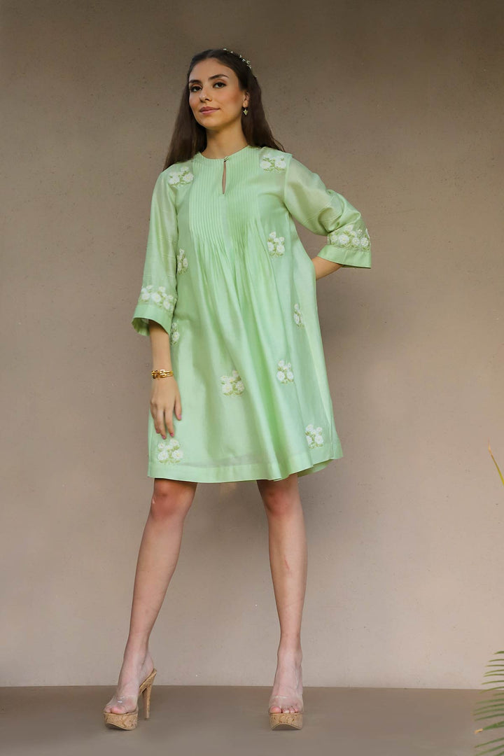 April Pintuck Detail Dress