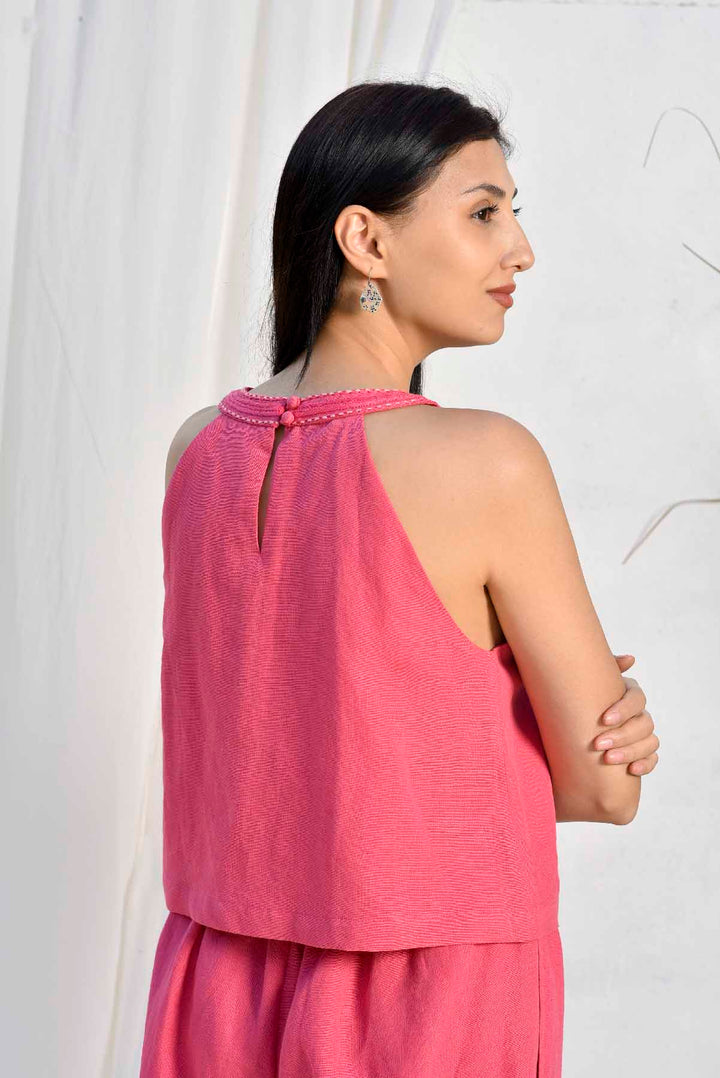 Blush Keyhole Top