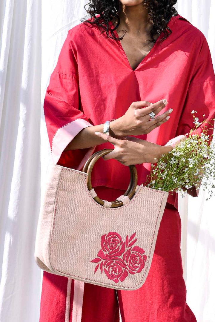 Blush Embroidered Bag