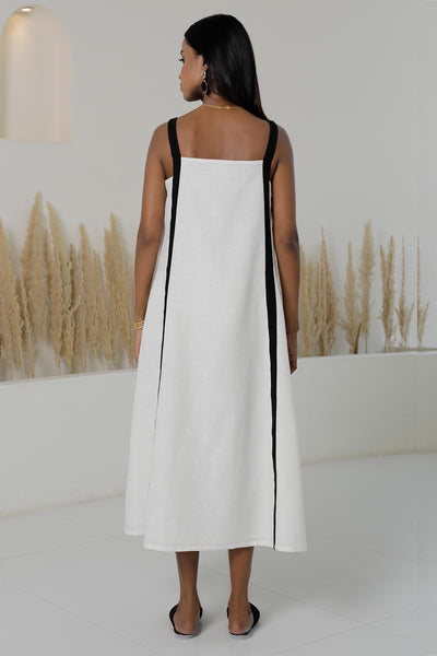 Shiro Kuro Contrast Strap Midi Dress