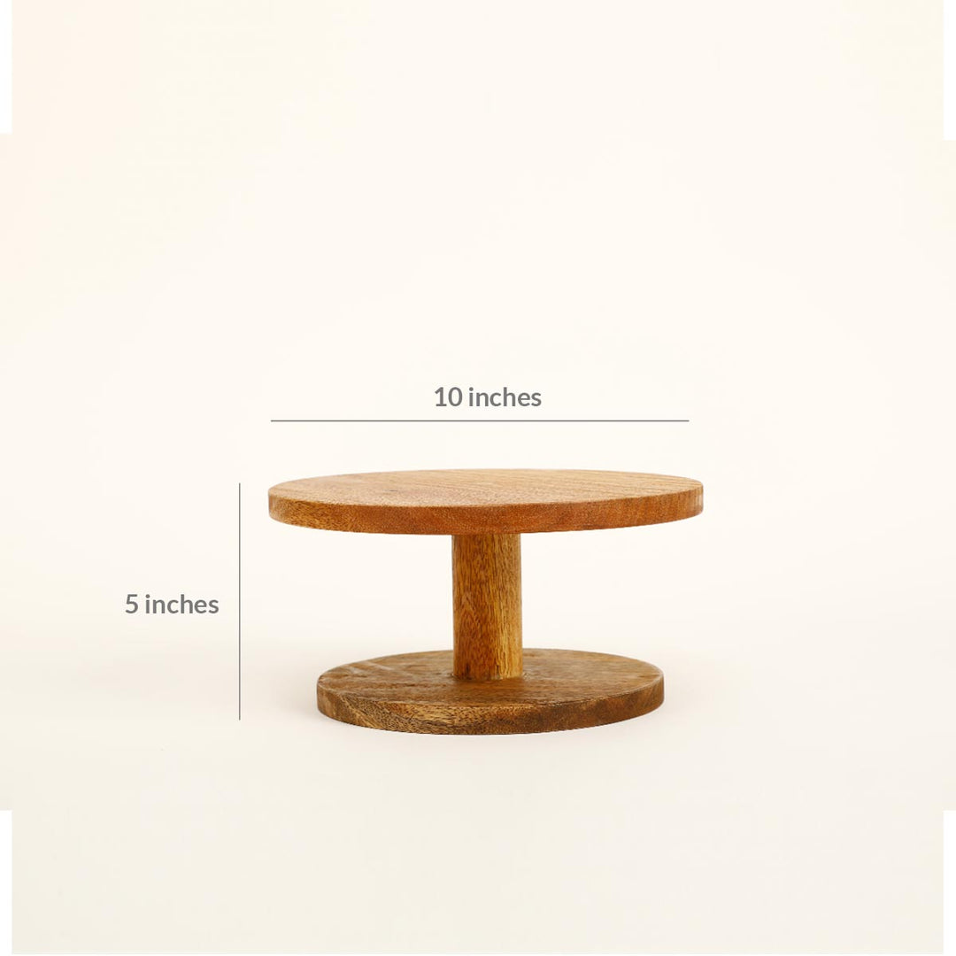 Natural Wood Cake Stand Oval