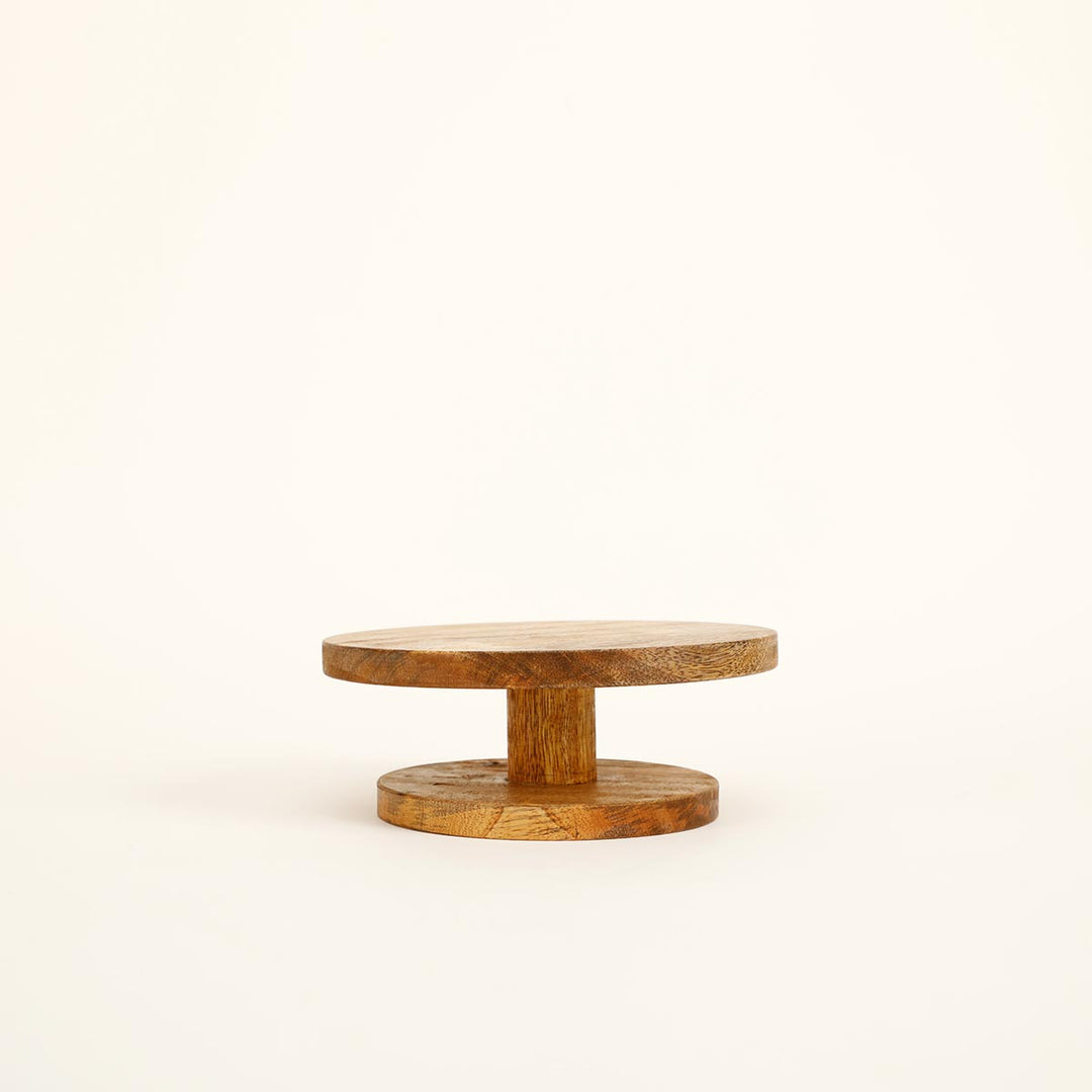 Natural Wood Cake Stand Oval