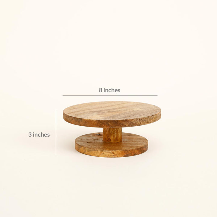 Natural Wood Cake Stand Oval