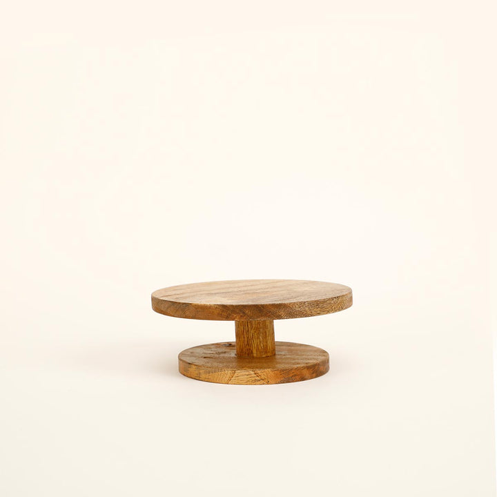 Natural Wood Cake Stand Oval