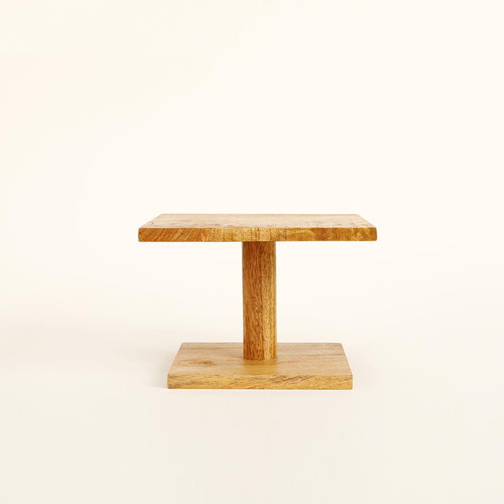 Natural Wood Cake Stand Square