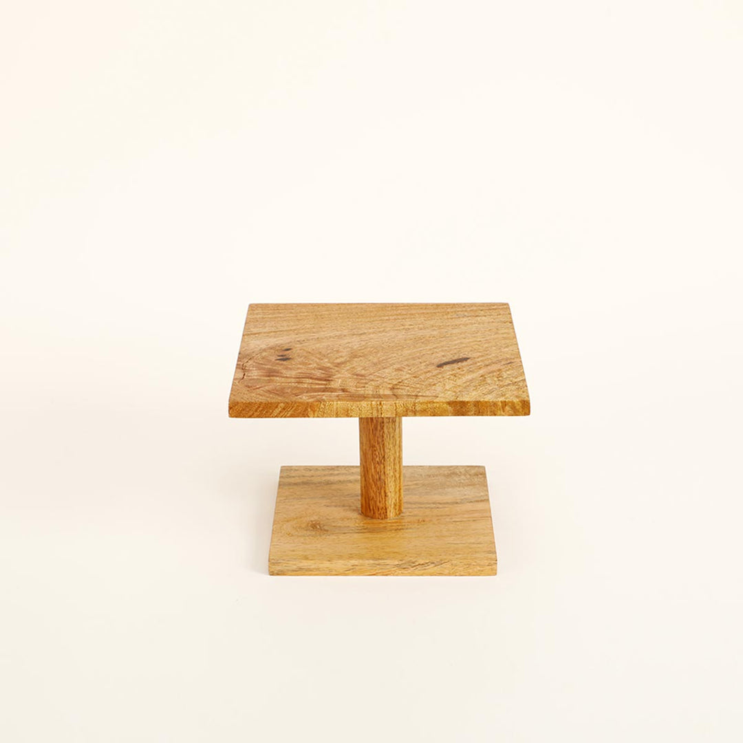 Natural Wood Cake Stand Square