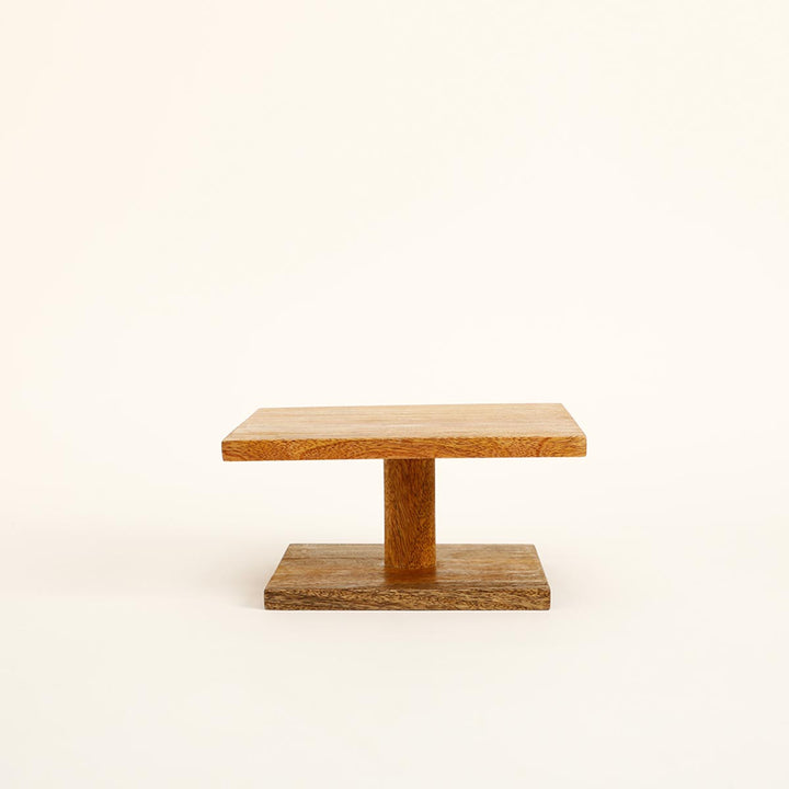 Natural Wood Cake Stand Square