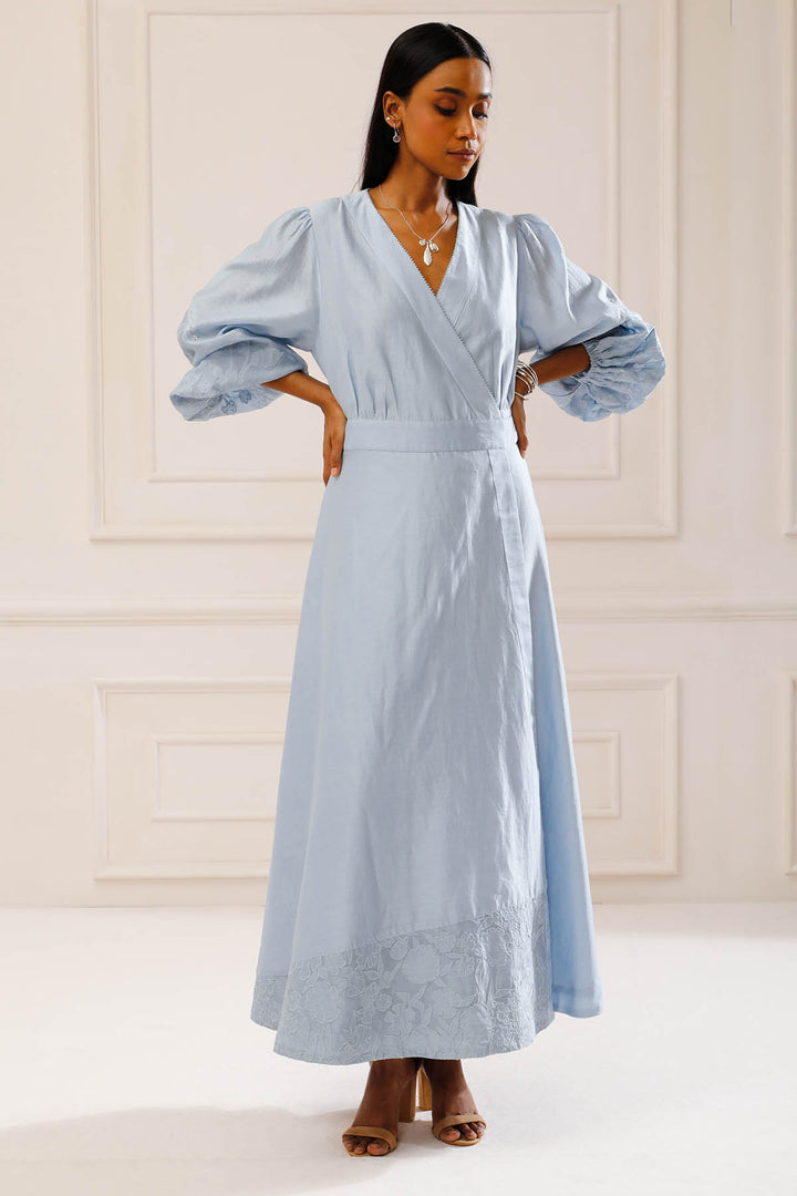 FLEUR SKY WRAP DRESS