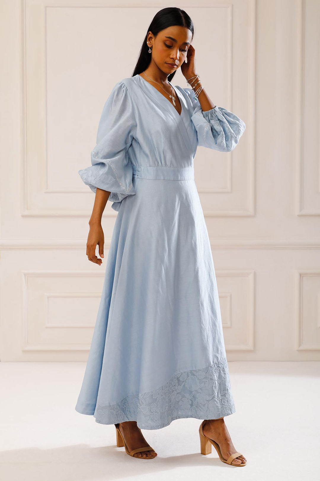 FLEUR SKY WRAP DRESS