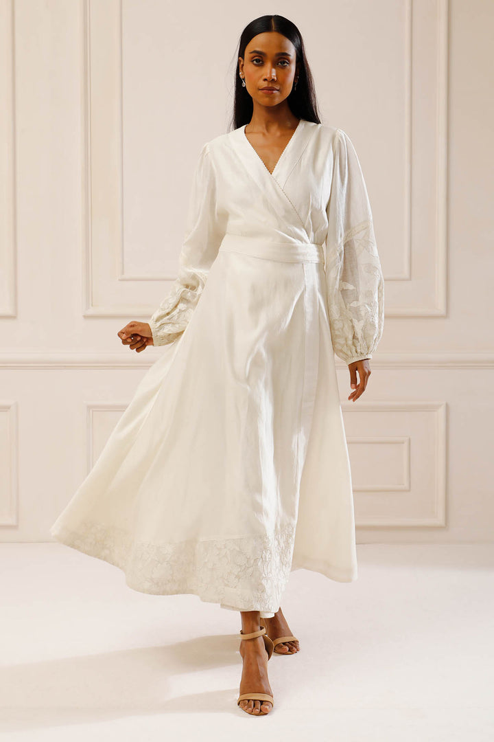 FLEUR IVORY WRAP DRESS