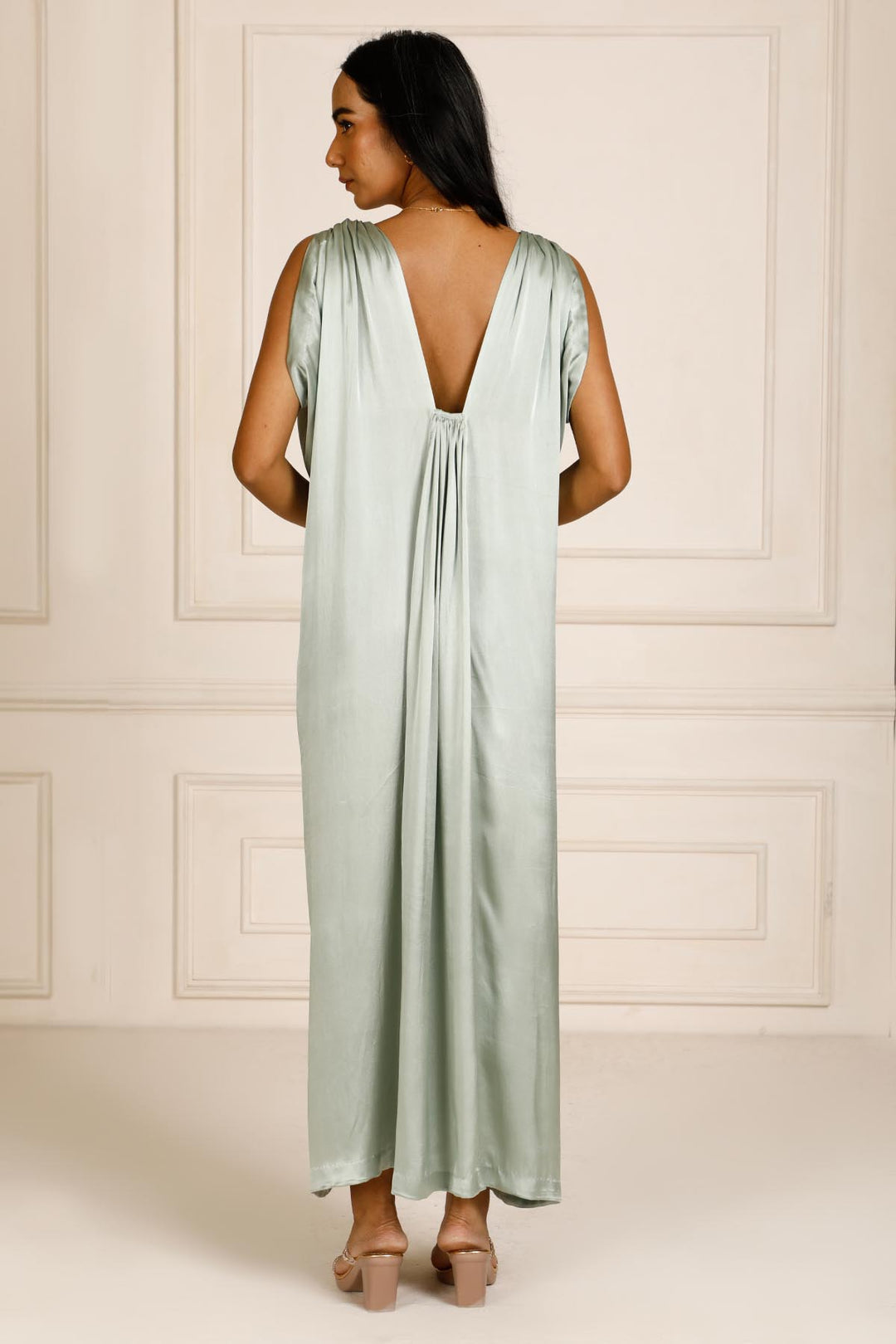 Theia 2.0 Draped Kaftan - Sea Green