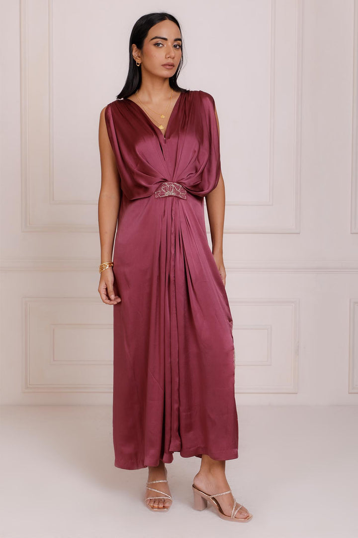 Theia 2.0 Draped Kaftan - Plum