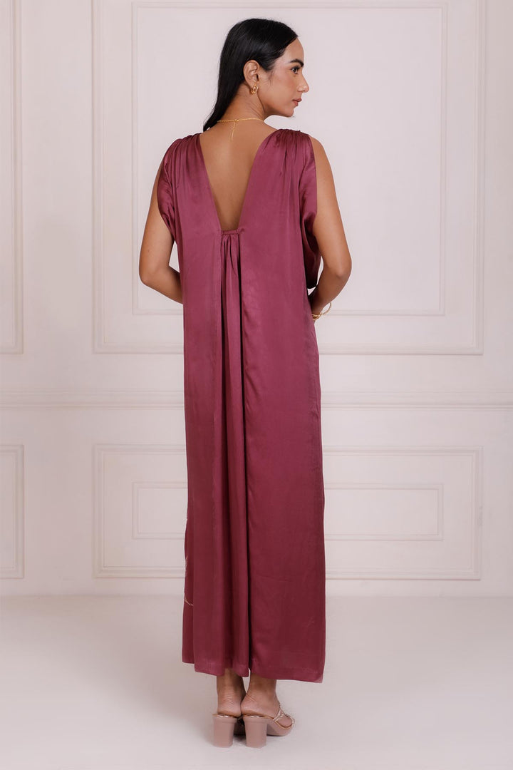 Theia 2.0 Draped Kaftan - Plum