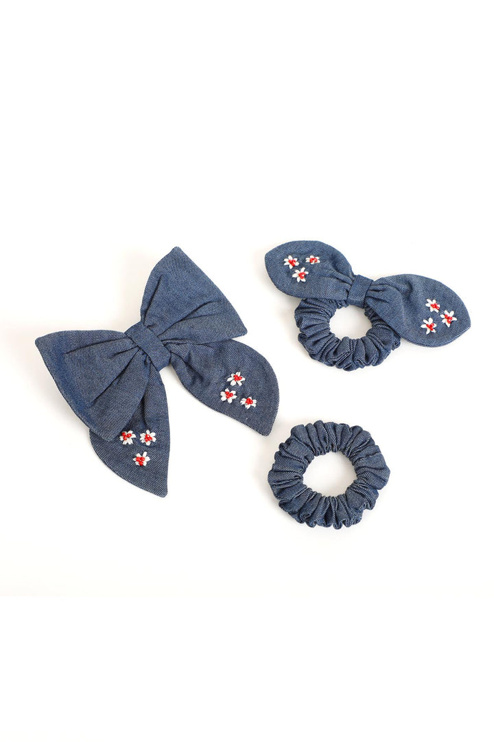 3 PACK FABLE BOW & FEMALE  HAIR SCRUNCHIES
