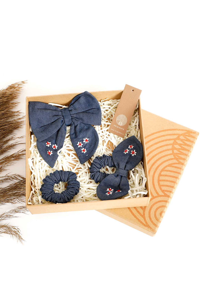 3 PACK FABLE BOW & FEMALE  HAIR SCRUNCHIES