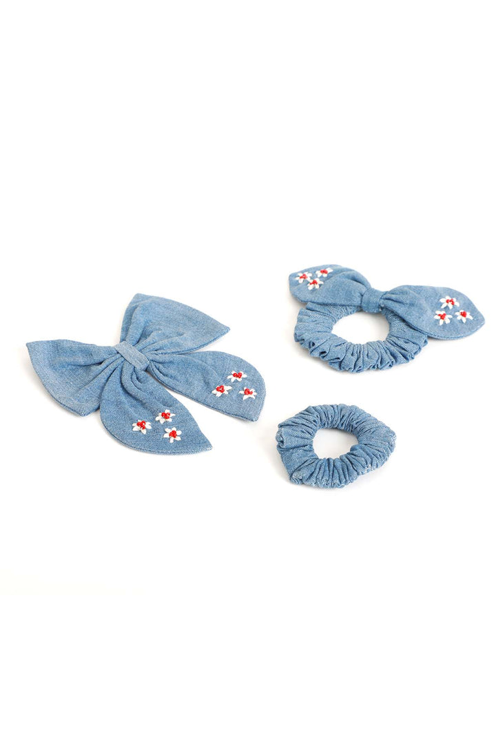 3 PACK FABLE BOW & FEMALE  HAIR SCRUNCHIES