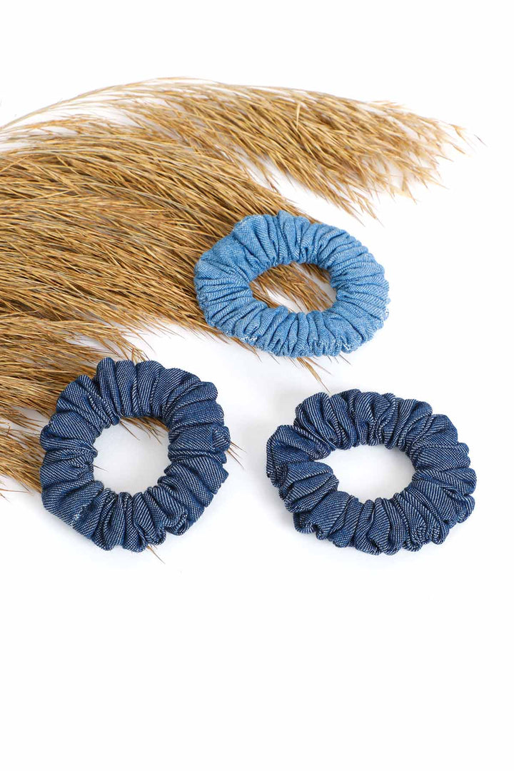 3 PACK FEMALE DENIM SCRUNCHIES