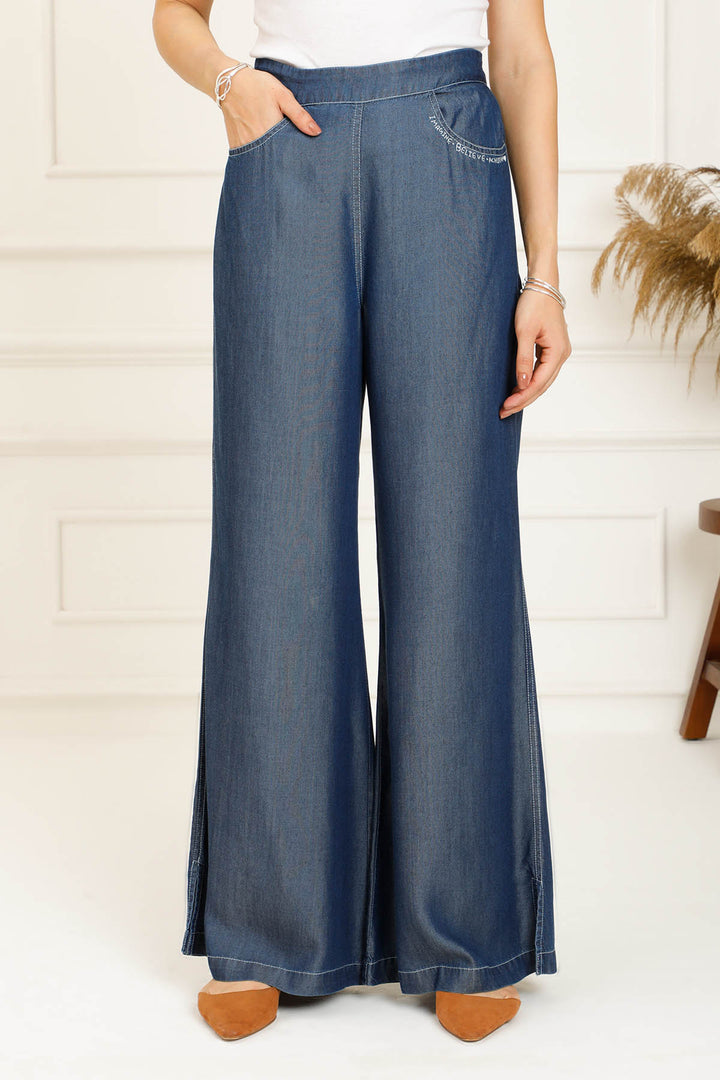 WIDE LEG DENIM PANT