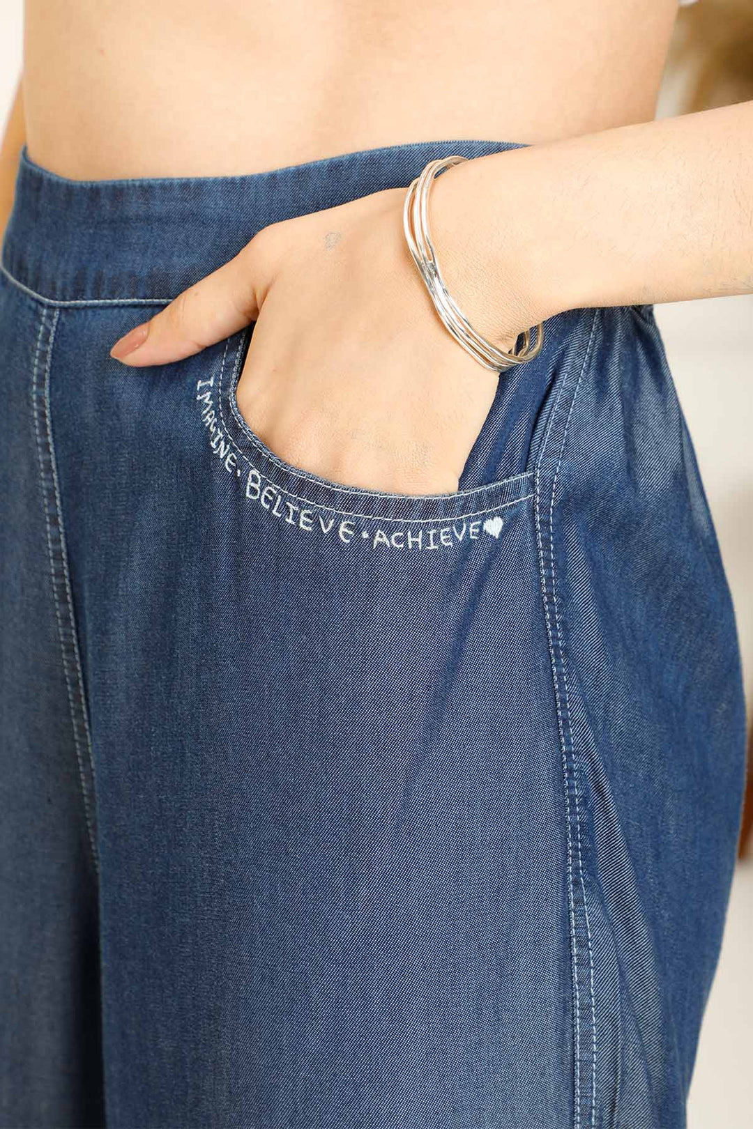 WIDE LEG DENIM PANT