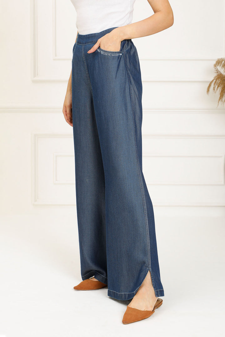 WIDE LEG DENIM PANT