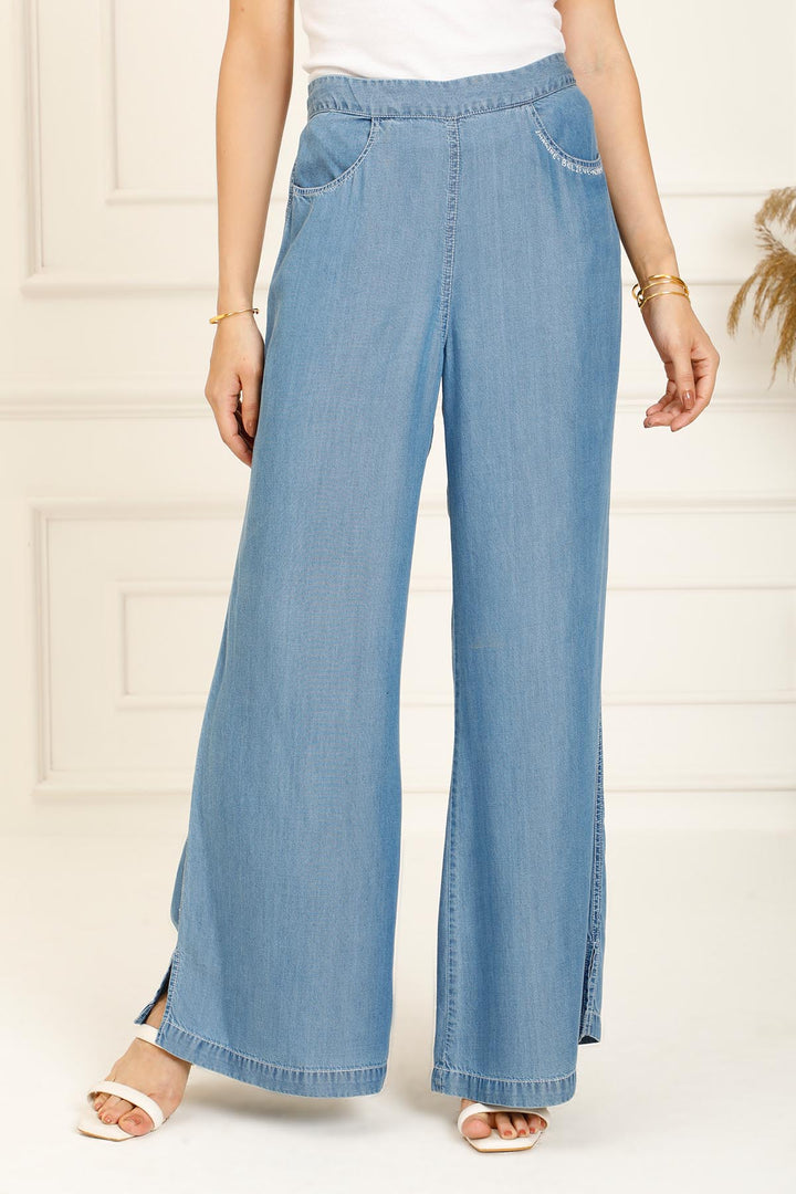 WIDE LEG DENIM PANT