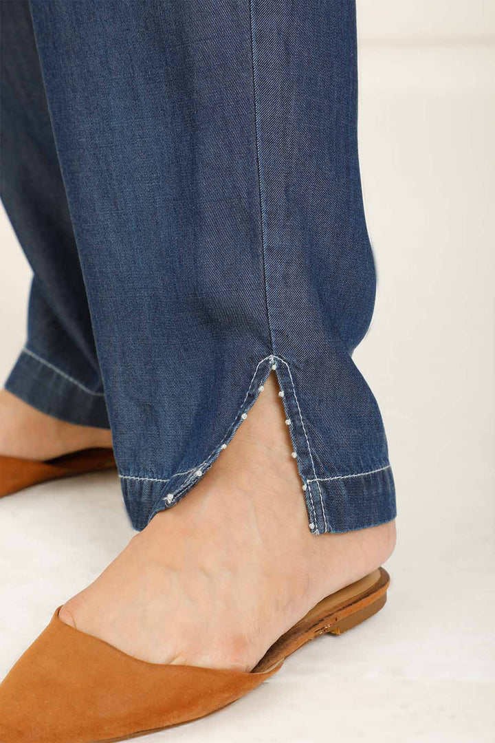 DENIM FRONT TIE JUMPSUIT