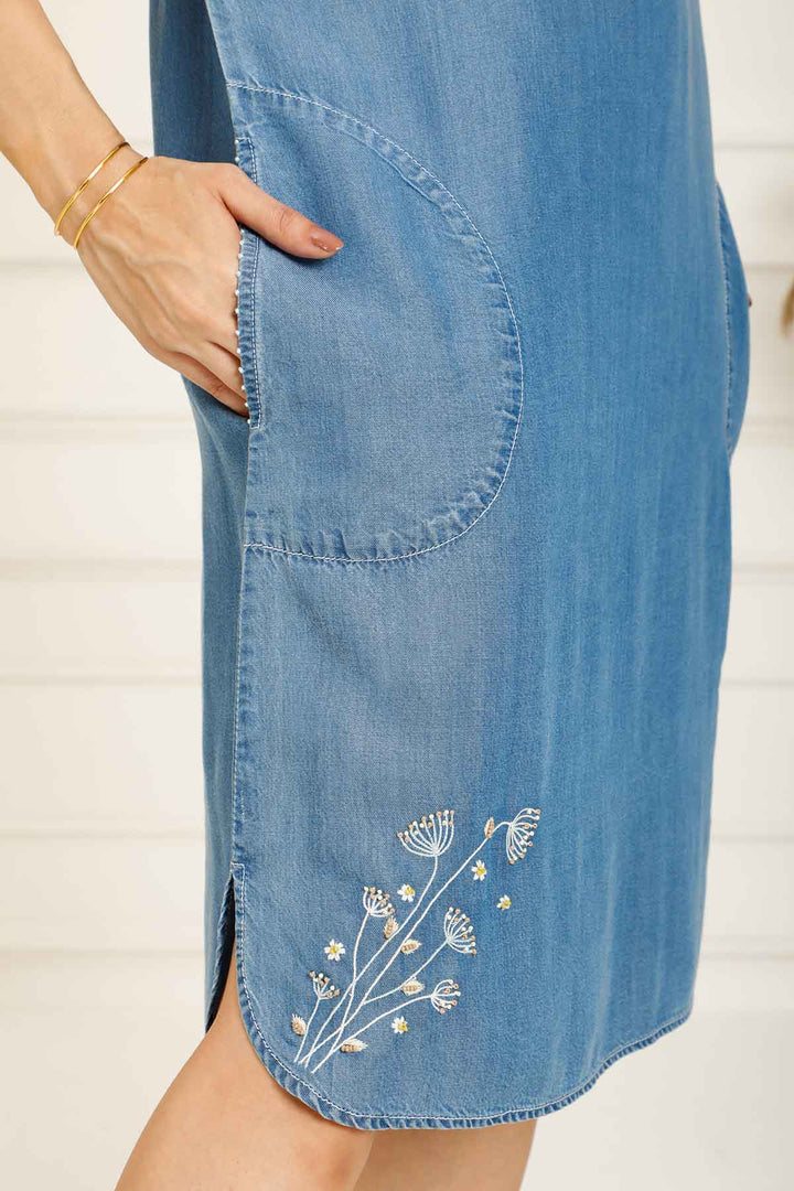 EXTENDED DENIM SLEEVE DRESS