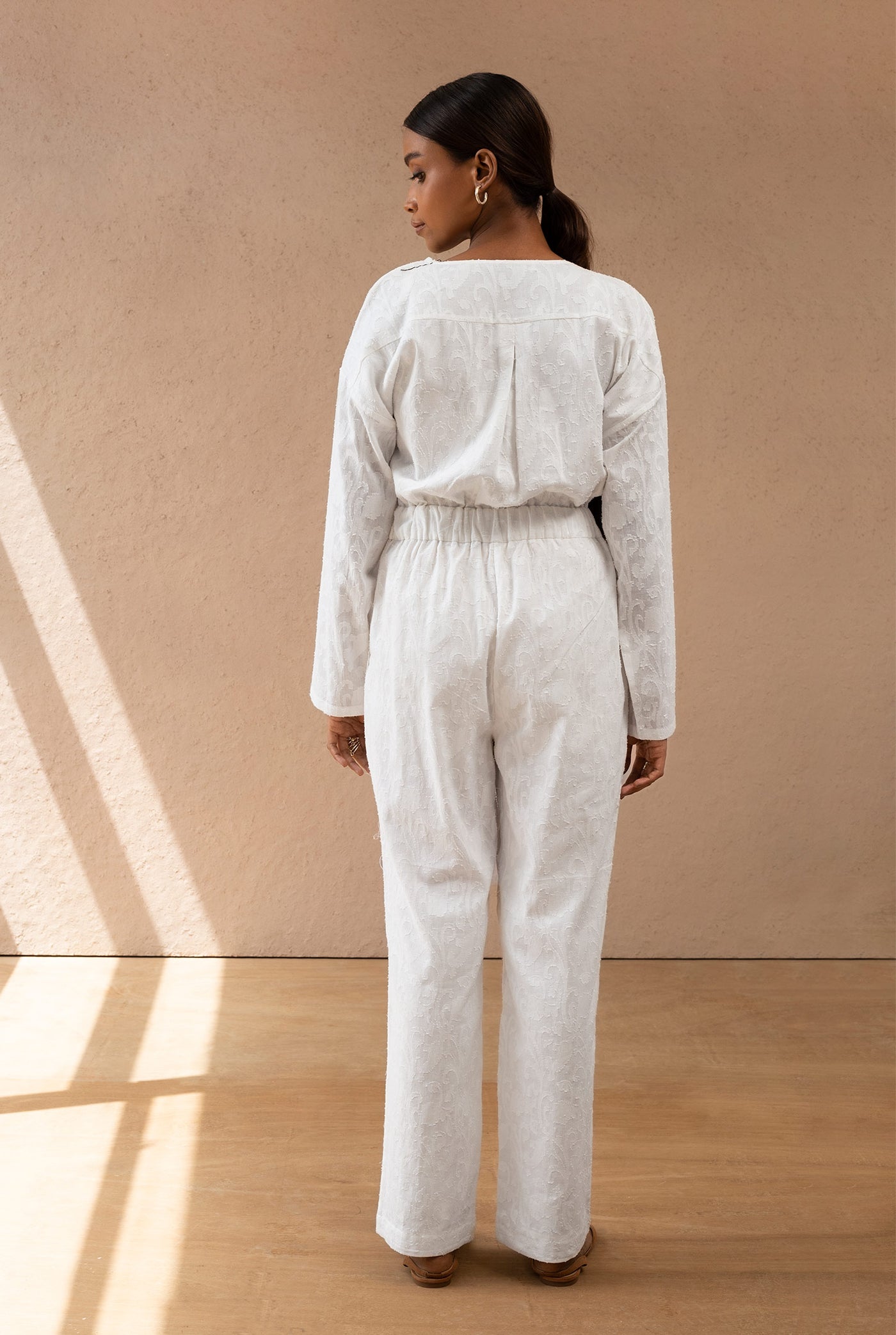 Buy Blanco Jumpsuit with a Overlapped Panel