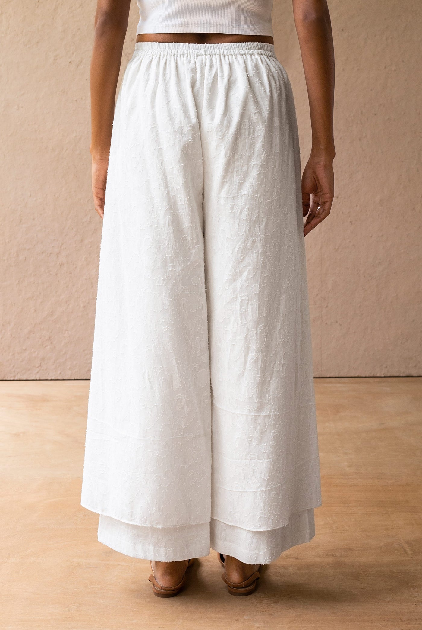 buy Blanco Overlap Pleated Pants