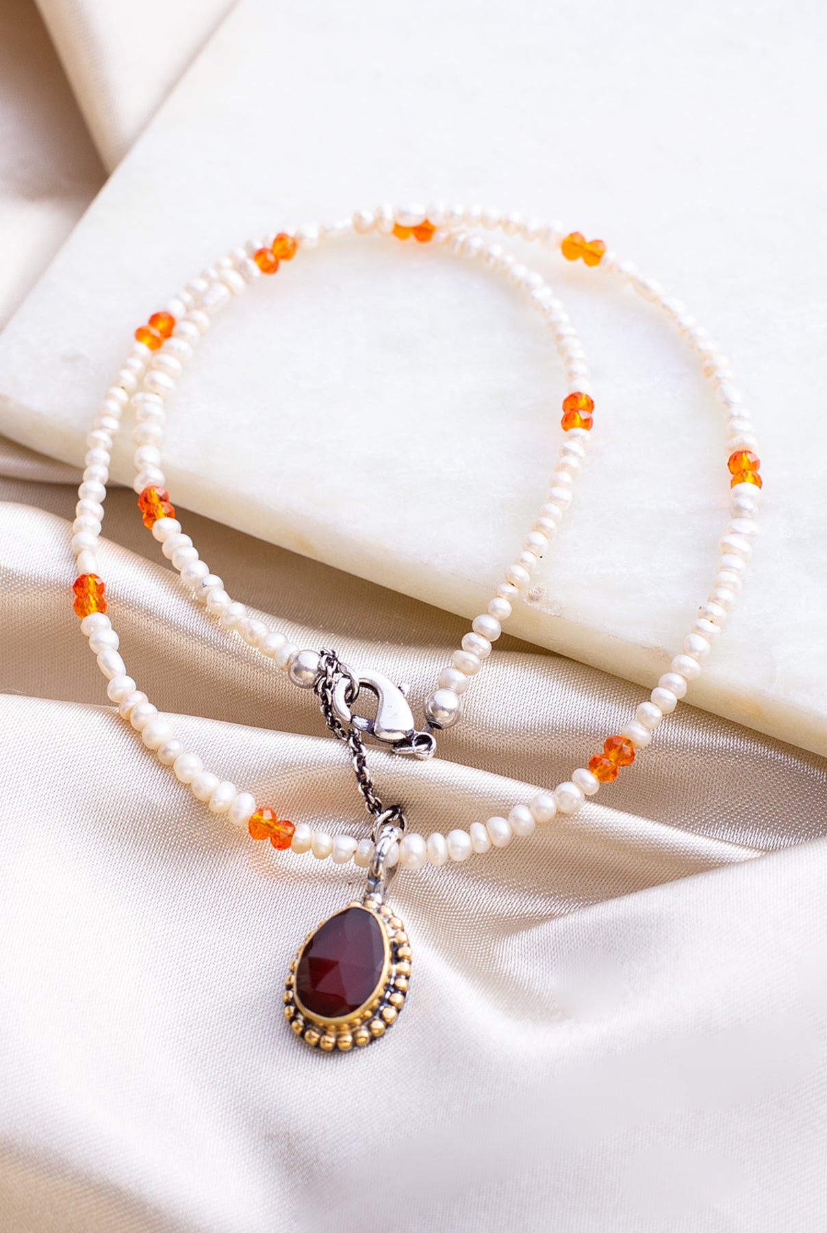 The Carnelian Pearl Necklace