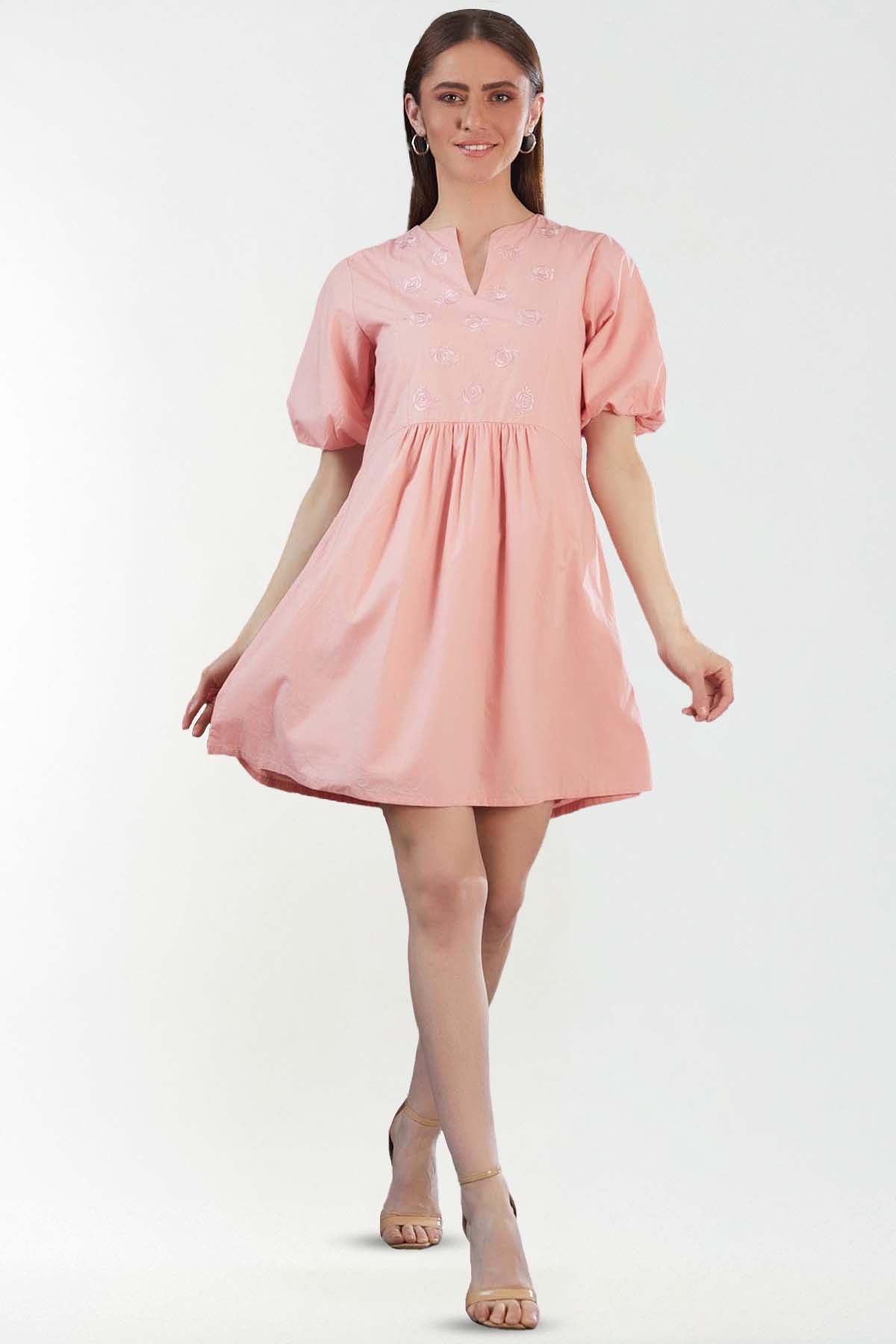 Blush Half Sleeves Mini Dress